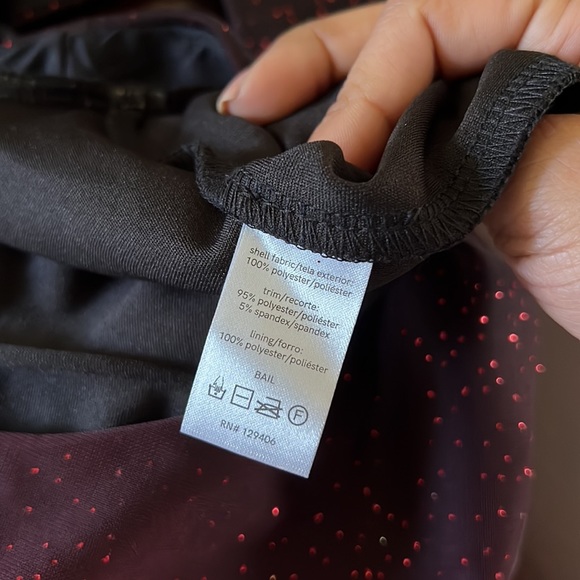 Venus Women’s Sheer overlay Jumpsuit red sparkly and black NEW size Large - Picture 15 of 17